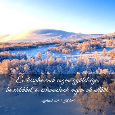 Picture 03 - Zsoltárok 109:3 KAR - És körülvesznek engem gyûlölséges - Bible Verse Picture