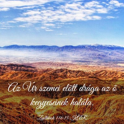 Picture 03 - Zsoltárok 116:15 KAR - Az Úr szemei elõtt drága az õ kegyeseinek - Bible Verse Picture