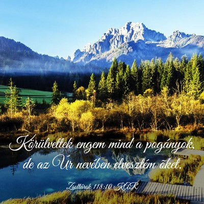 Picture 03 - Zsoltárok 118:10 KAR - Körülvettek engem mind a pogányok, de az Úr - Bible Verse Picture
