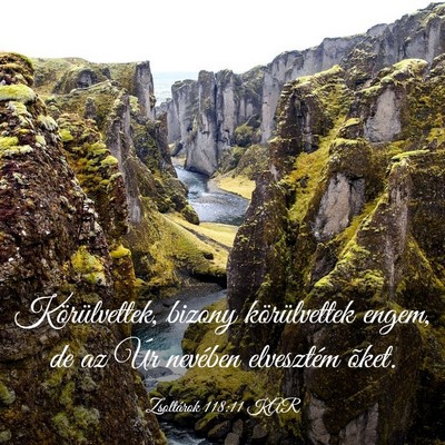 Picture 03 - Zsoltárok 118:11 KAR - Körülvettek, bizony körülvettek engem, de az - Bible Verse Picture