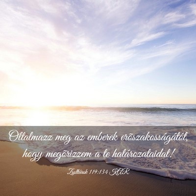Picture 03 - Zsoltárok 119:134 KAR - Oltalmazz meg az emberek erõszakosságától, - Bible Verse Picture