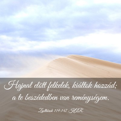 Picture 03 - Zsoltárok 119:147 KAR - Hajnal elõtt felkelek, kiáltok hozzád; a te - Bible Verse Picture