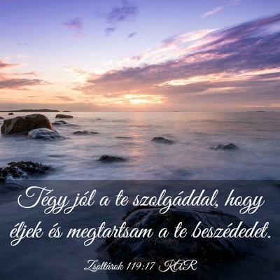 Picture 03 - Zsoltárok 119:17 KAR - Tégy jól a te szolgáddal, hogy éljek és - Bible Verse Picture