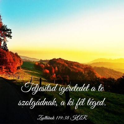 Picture 03 - Zsoltárok 119:38 KAR - Teljesítsd igéretedet a te szolgádnak, a ki - Bible Verse Picture