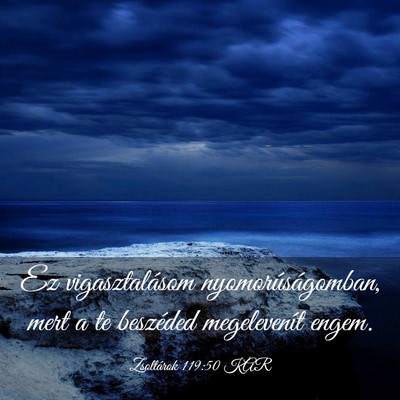 Picture 03 - Zsoltárok 119:50 KAR - Ez vigasztalásom nyomorúságomban, mert a te - Bible Verse Picture