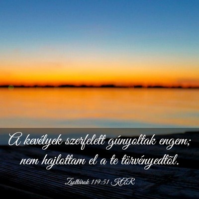Picture 03 - Zsoltárok 119:51 KAR - A kevélyek szerfelett gúnyoltak engem; nem - Bible Verse Picture