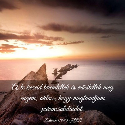 Picture 03 - Zsoltárok 119:73 KAR - A te kezeid teremtettek és erõsítettek meg - Bible Verse Picture