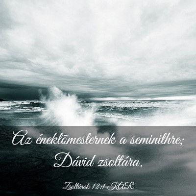Picture 03 - Zsoltárok 12:1 KAR - Az éneklõmesternek a seminithre; Dávid - Bible Verse Picture