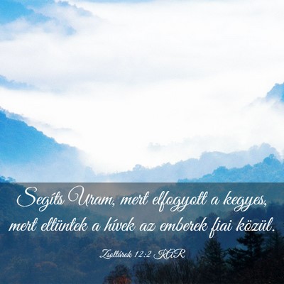 Picture 03 - Zsoltárok 12:2 KAR - Segíts Uram, mert elfogyott a kegyes, mert - Bible Verse Picture