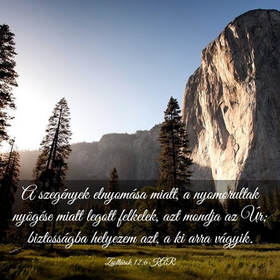 Picture 03 - Zsoltárok 12:6 KAR - A szegények elnyomása miatt, a nyomorultak - Bible Verse Picture