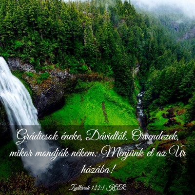 Picture 03 - Zsoltárok 122:1 KAR - Grádicsok éneke, Dávidtól. Örvendezek, mikor - Bible Verse Picture