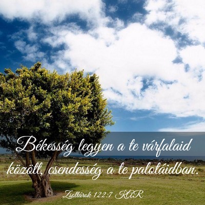Picture 03 - Zsoltárok 122:7 KAR - Békesség legyen a te várfalaid között, - Bible Verse Picture