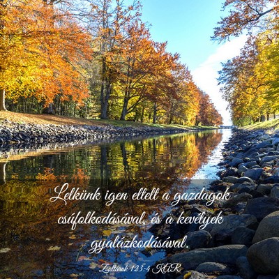 Picture 03 - Zsoltárok 123:4 KAR - Lelkünk igen eltelt a gazdagok - Bible Verse Picture