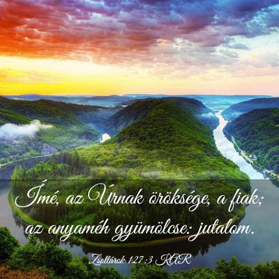 Picture 03 - Zsoltárok 127:3 KAR - Ímé, az Úrnak öröksége, a fiak; az anyaméh - Bible Verse Picture