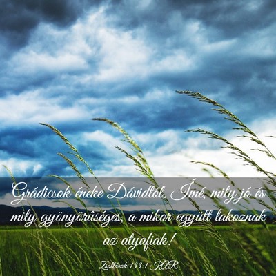 Picture 03 - Zsoltárok 133:1 KAR - Grádicsok éneke Dávidtól. Ímé, mily jó és - Bible Verse Picture