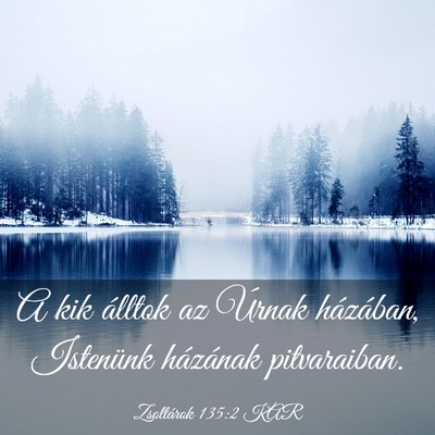 Picture 03 - Zsoltárok 135:2 KAR - A kik álltok az Úrnak házában, Istenünk - Bible Verse Picture