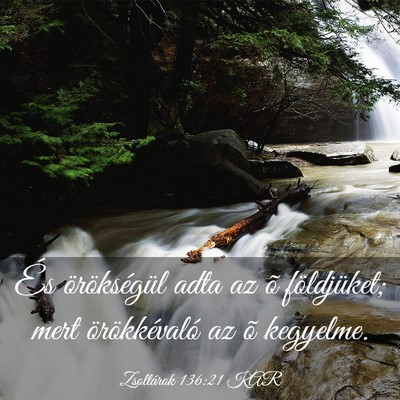 Picture 03 - Zsoltárok 136:21 KAR - És örökségül adta az õ földjüket; mert - Bible Verse Picture