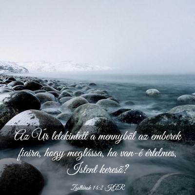Picture 03 - Zsoltárok 14:2 KAR - Az Úr letekintett a mennybõl az emberek fiaira, - Bible Verse Picture