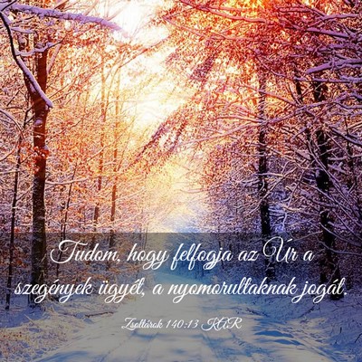 Picture 03 - Zsoltárok 140:13 KAR - Tudom, hogy felfogja az Úr a szegények ügyét, - Bible Verse Picture