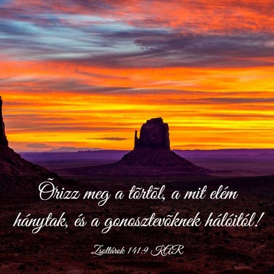 Picture 03 - Zsoltárok 141:9 KAR - Õrizz meg a tõrtõl, a mit elém hánytak, és - Bible Verse Picture