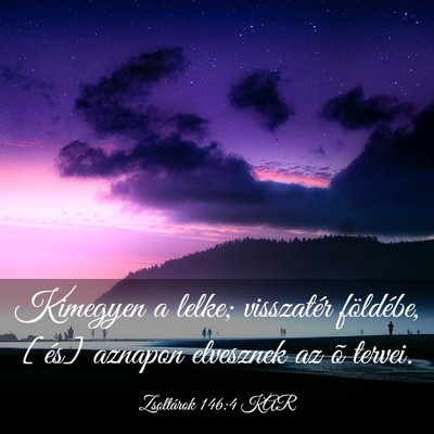 Picture 03 - Zsoltárok 146:4 KAR - Kimegyen a lelke; visszatér földébe, [és] - Bible Verse Picture