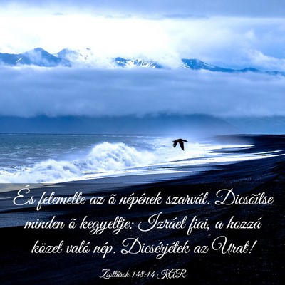 Picture 03 - Zsoltárok 148:14 KAR - És felemelte az õ népének szarvát. - Bible Verse Picture