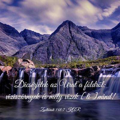 Picture 03 - Zsoltárok 148:7 KAR - Dicsérjétek az Urat a földrõl: viziszörnyek - Bible Verse Picture