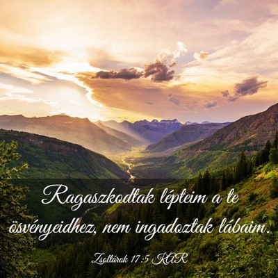 Picture 03 - Zsoltárok 17:5 KAR - Ragaszkodtak lépteim a te ösvényeidhez, nem - Bible Verse Picture
