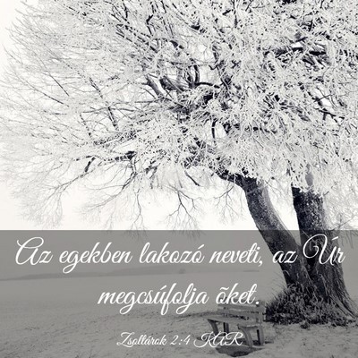 Picture 03 - Zsoltárok 2:4 KAR - Az egekben lakozó neveti, az Úr megcsúfolja - Bible Verse Picture
