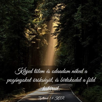 Picture 03 - Zsoltárok 2:8 KAR - Kérjed tõlem és odaadom néked a pogányokat - Bible Verse Picture