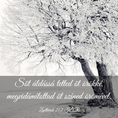 Picture 03 - Zsoltárok 21:7 KAR - Sõt áldássá tetted õt örökké, - Bible Verse Picture