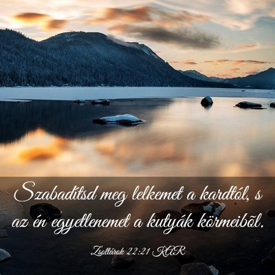 Picture 03 - Zsoltárok 22:21 KAR - Szabadítsd meg lelkemet a kardtól, s az én - Bible Verse Picture