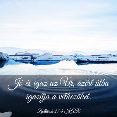 Picture 03 - Zsoltárok 25:8 KAR - Jó és igaz az Úr, azért útba igazítja a - Bible Verse Picture