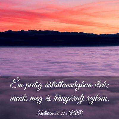Picture 03 - Zsoltárok 26:11 KAR - Én pedig ártatlanságban élek; ments meg és - Bible Verse Picture