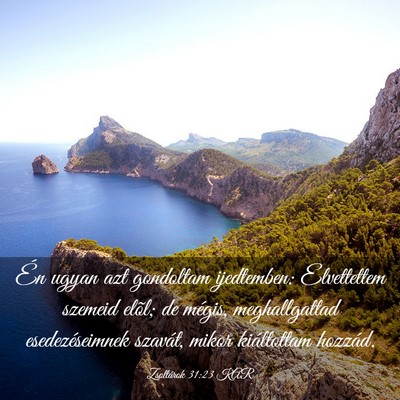 Picture 03 - Zsoltárok 31:23 KAR - Én ugyan azt gondoltam ijedtemben: Elvettettem - Bible Verse Picture