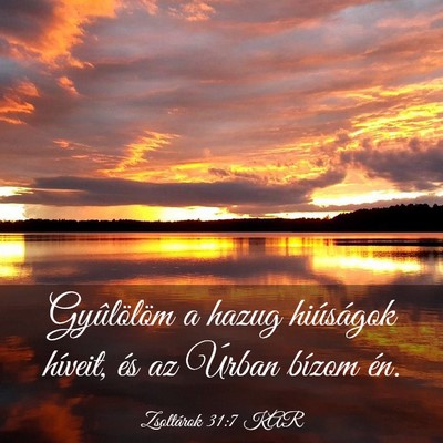Picture 03 - Zsoltárok 31:7 KAR - Gyûlölöm a hazug hiúságok híveit, és az - Bible Verse Picture