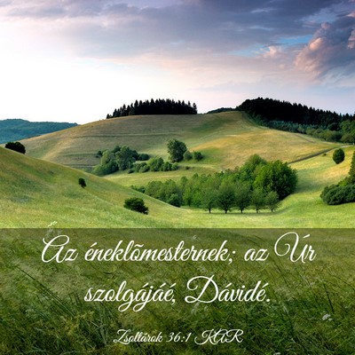 Picture 03 - Zsoltárok 36:1 KAR - Az éneklõmesternek; az Úr szolgájáé, - Bible Verse Picture