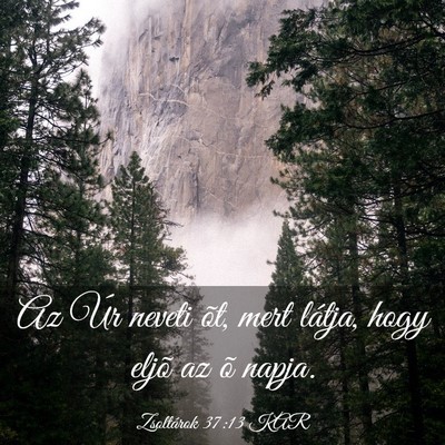 Picture 03 - Zsoltárok 37:13 KAR - Az Úr neveti õt, mert látja, hogy eljõ az õ - Bible Verse Picture