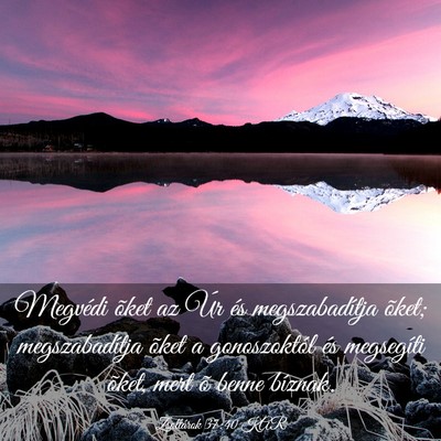 Picture 03 - Zsoltárok 37:40 KAR - Megvédi õket az Úr és megszabadítja õket; - Bible Verse Picture