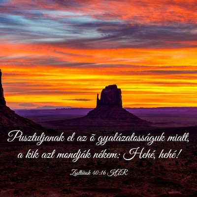 Picture 03 - Zsoltárok 40:16 KAR - Pusztuljanak el az õ gyalázatosságuk miatt, a - Bible Verse Picture