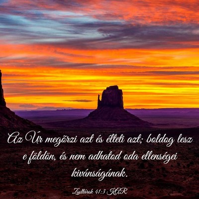 Picture 03 - Zsoltárok 41:3 KAR - Az Úr megõrzi azt és élteti azt; boldog lesz - Bible Verse Picture