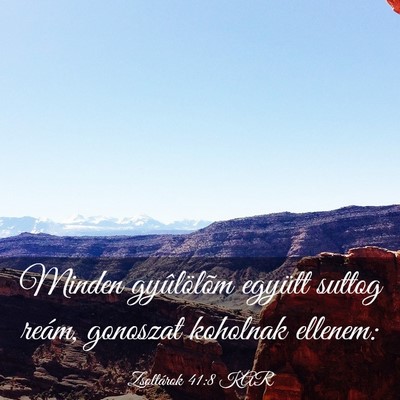 Picture 03 - Zsoltárok 41:8 KAR - Minden gyûlölõm együtt suttog reám, gonoszat - Bible Verse Picture