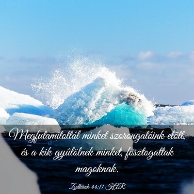 Picture 03 - Zsoltárok 44:11 KAR - Megfutamítottál minket szorongatóink elõtt, - Bible Verse Picture