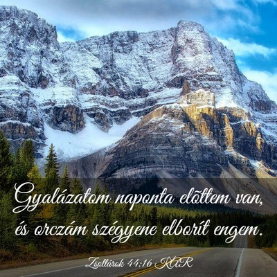 Picture 03 - Zsoltárok 44:16 KAR - Gyalázatom naponta elõttem van, és orczám - Bible Verse Picture