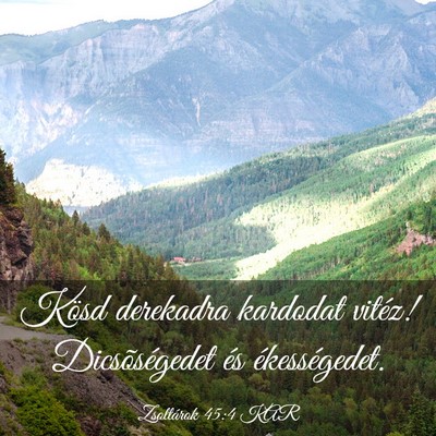 Picture 03 - Zsoltárok 45:4 KAR - Kösd derekadra kardodat vitéz! Dicsõségedet - Bible Verse Picture