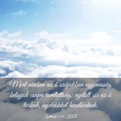 Picture 03 - Zsoltárok 5:10 KAR - Mert nincsen az õ szájokban egyenesség, - Bible Verse Picture