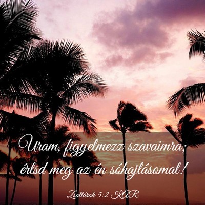 Picture 03 - Zsoltárok 5:2 KAR - Uram, figyelmezz szavaimra; értsd meg az én - Bible Verse Picture