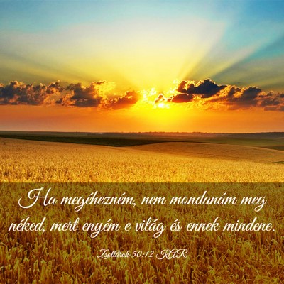 Picture 03 - Zsoltárok 50:12 KAR - Ha megéhezném, nem mondanám meg néked, mert - Bible Verse Picture
