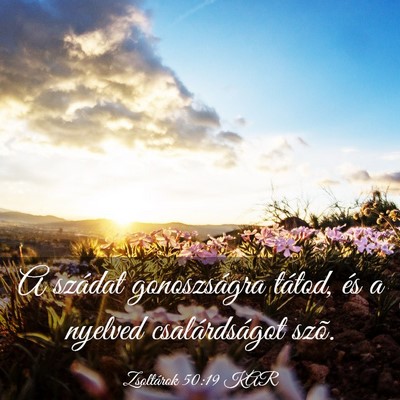 Picture 03 - Zsoltárok 50:19 KAR - A szádat gonoszságra tátod, és a nyelved - Bible Verse Picture