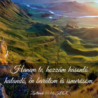 Picture 03 - Zsoltárok 55:14 KAR - Hanem te, hozzám hasonló halandó, én barátom - Bible Verse Picture